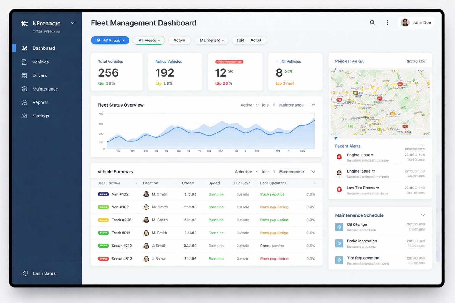 Fleet Management Dashboard Design